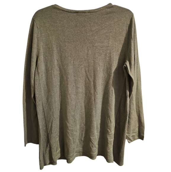 J. JILL sage green sweater swing tunic sz medium petite - Picture 2 of 5